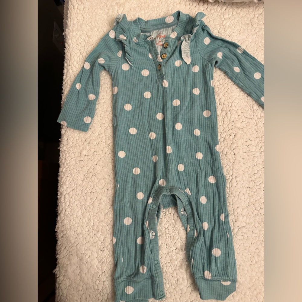 Cat & Jack Teal Polka Dot Kids One Piece